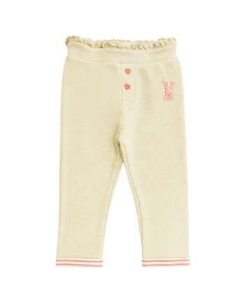 Baby Girls Beige Embroidered-Logo Leggings