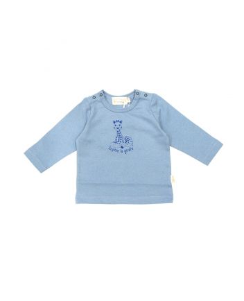 Blue Logo Printed Full Sleeves T-shirt