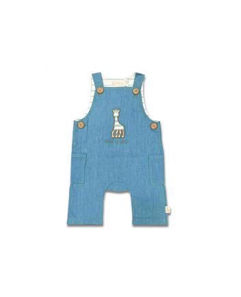 Baby Girls Blue Embroidered Logo Jumpsuit