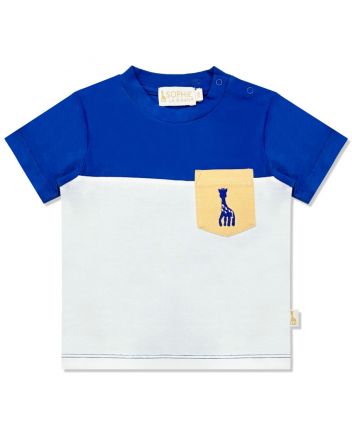 Baby Boys Blue & White Cotton T-Shirt