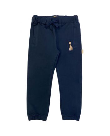 Baby Boys Navy Blue Embroidered-Logo Trouser