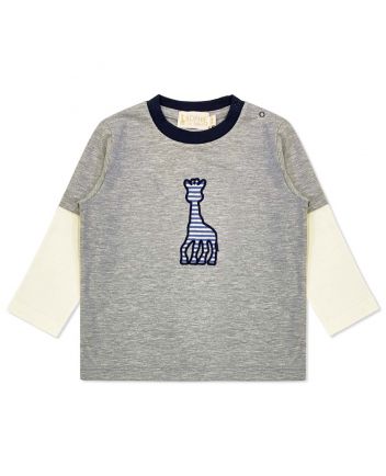 Baby Boys Grey Embroidered-Logo T-Shirt