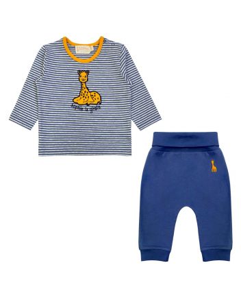 Baby Boys Blue Embroidered Logo Outfit