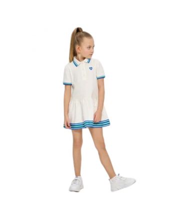 Girl White Heart Printed Dresses