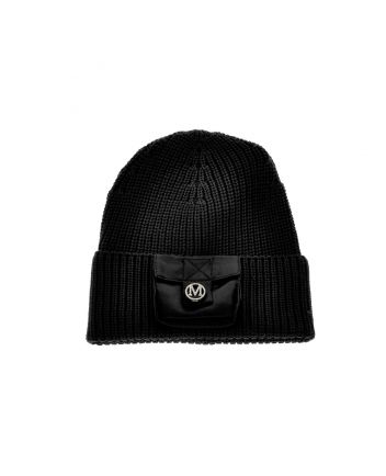 Girls Knitted Black Beanie Hat