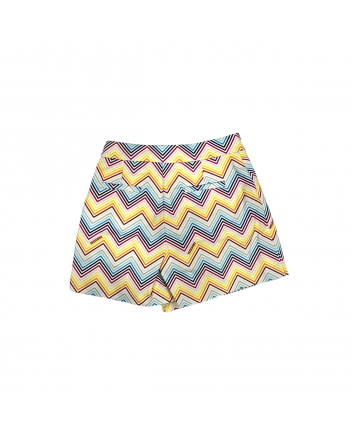 Girls Cotton Diagonal Stripe Pattern Skirt