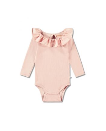 Baby Girls Pink Cute Poplin Collar Romper