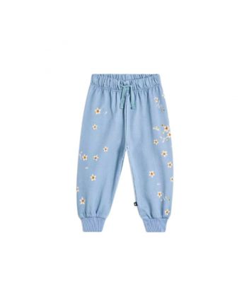 Baby Girls Blue Flower-Print Trouser