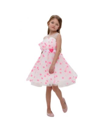 Girl Pink Heart Print Dresses