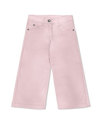 Girls Pink Wide-Leg Jeans