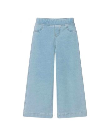 Girls Denim Blue Wide Leg jeans