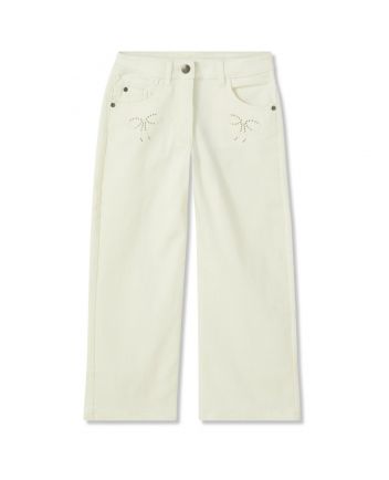 Girls White Flared Legs Jeans