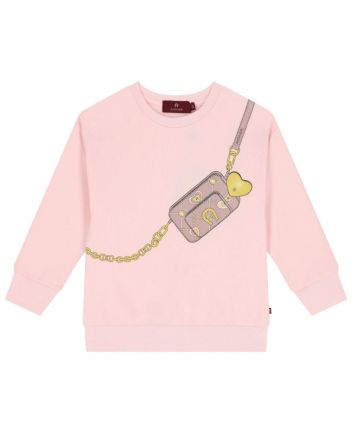 Girls Pink Graphic-Print Sweatshirts