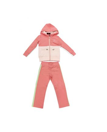 Girls Pink Logo Tracksuit set