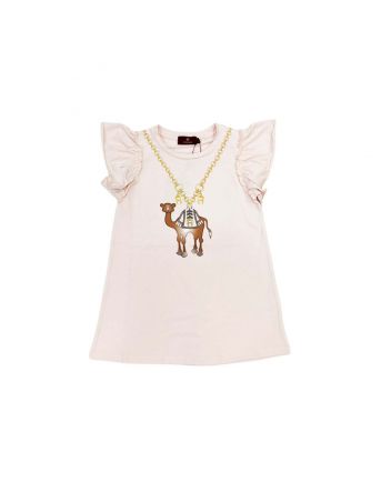 Girls pink camel Logo Dress