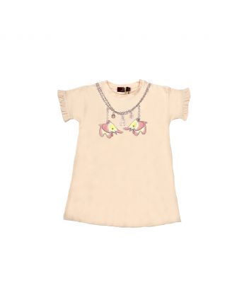 Girls Pink Cotton Jersey Dress