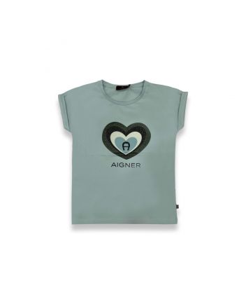 Girls Blue Logo Print T-Shirt