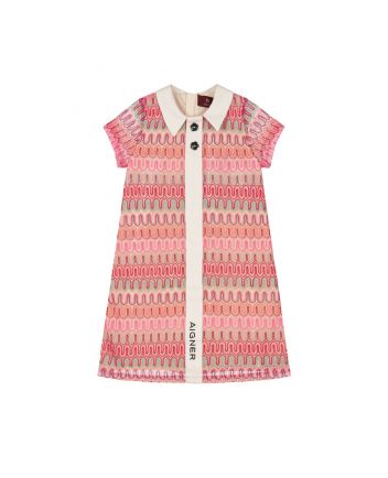 Girls Pink Crochet Lace Dress