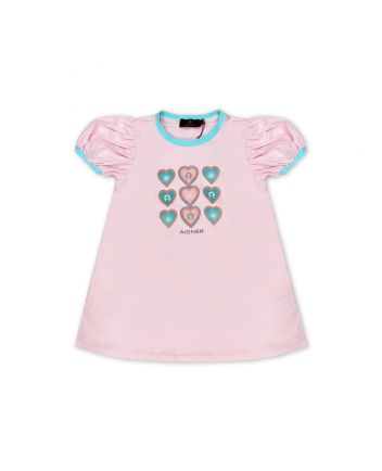 Girls Pink Logo-Print Cotton Dress