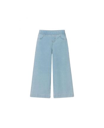 Girls Denim Pale Blue Wide Leg Trousers