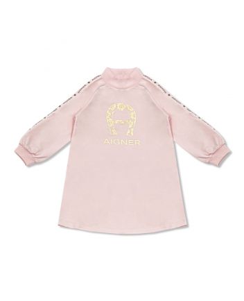 Girls Pink Logo-Print Dress