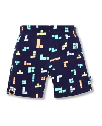Jersey shorts, print on navy