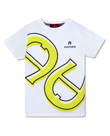 Boys White Logo-Print Cotton T-Shirt