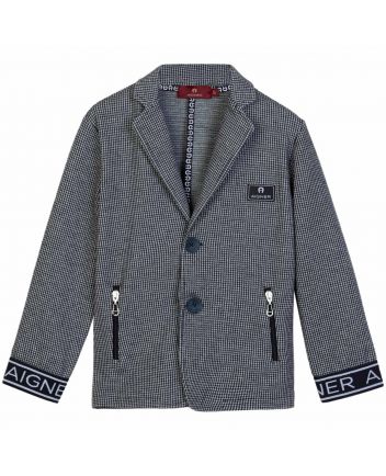 Boys Black Stylish Zip-Up Coats