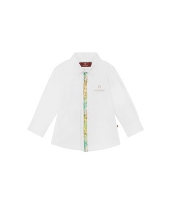Boys White Logo Tape Shirt