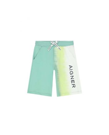 Boys Green Ombre Logo Shorts
