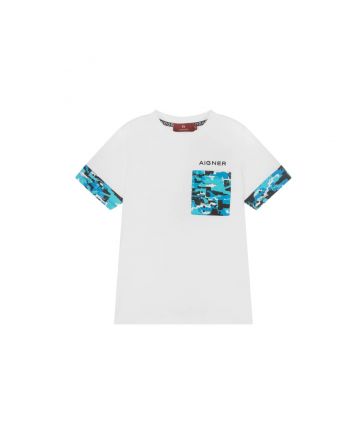 Boys White & Blue T-Shirt