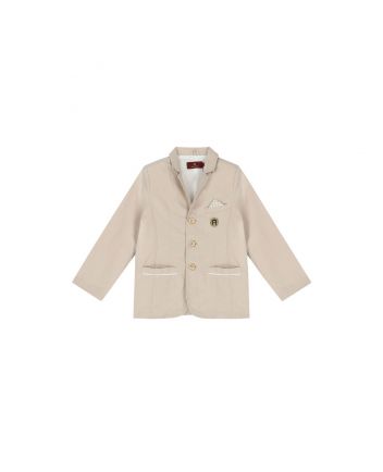Boys Beige Logo Blazer