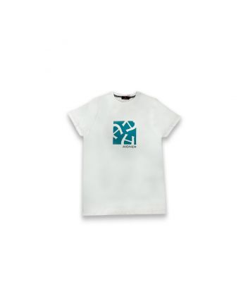 Boys White Logo Print T-Shirt