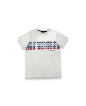 Boys White Cotton Logo T-Shirt