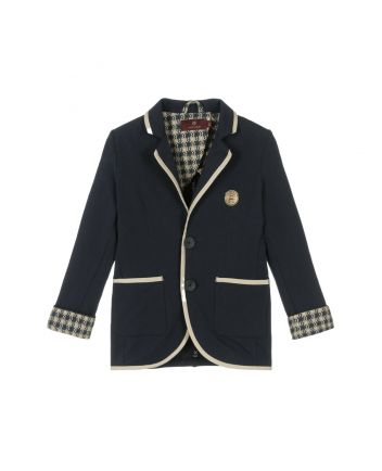 Boys Blue Cotton Jersey Blazer