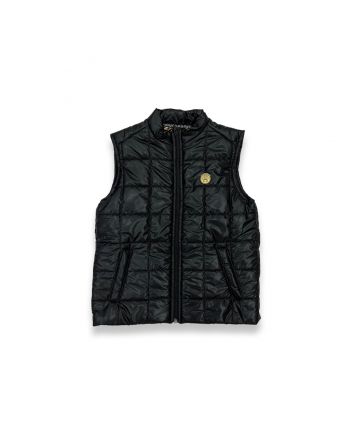 Boys Black Sleeveless Puffer Jacket