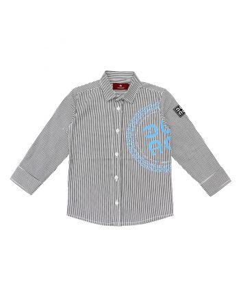 Boys White & Black Logo-Print Shirt