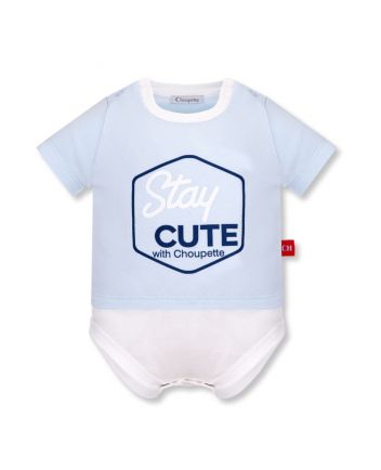 Boy Blue Cute Printed Rompers