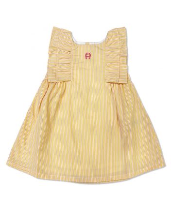 Baby Girls Beige Poplin Sleeves Dress