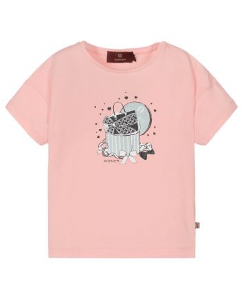 Baby Girls Pink Graphic-Print T-Shirts
