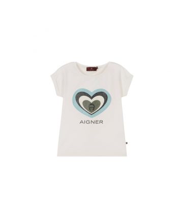 Baby Girls Ivory Cotton Logo T-Shirt