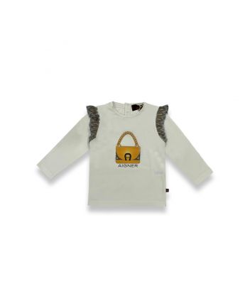Baby Girls Ivory Bag Logo T-Shirt