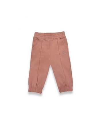 Baby Girls Pink Cotton Logo Trouser
