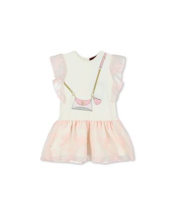 Baby Girls Ivory Logo Bag-Print Dress