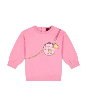 Baby Girls Pink Bag-Print Sweatshirt