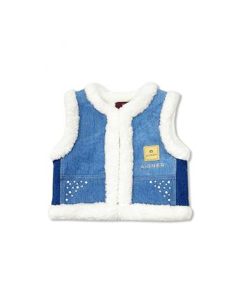 Baby Girls Denim Puffer Waistcoat
