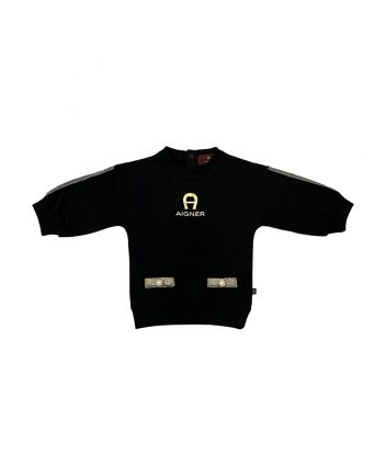 Baby Girls Black Logo-Print Sweatshirt