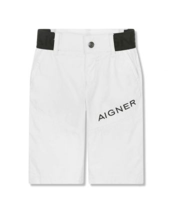 Baby Boys White Logo-Print Shorts