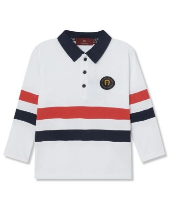 Baby Boys White Logo-Polo T-Shirts