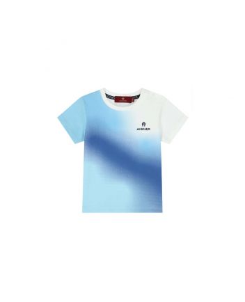 Baby Boys Blue Ombre Cotton Logo T-Shirt